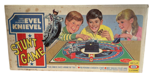 Vintage Ideal 1974 Evel Knievel King Of The Stuntmen Motorcycle Stunt Game - Fully Working - In The Original Box