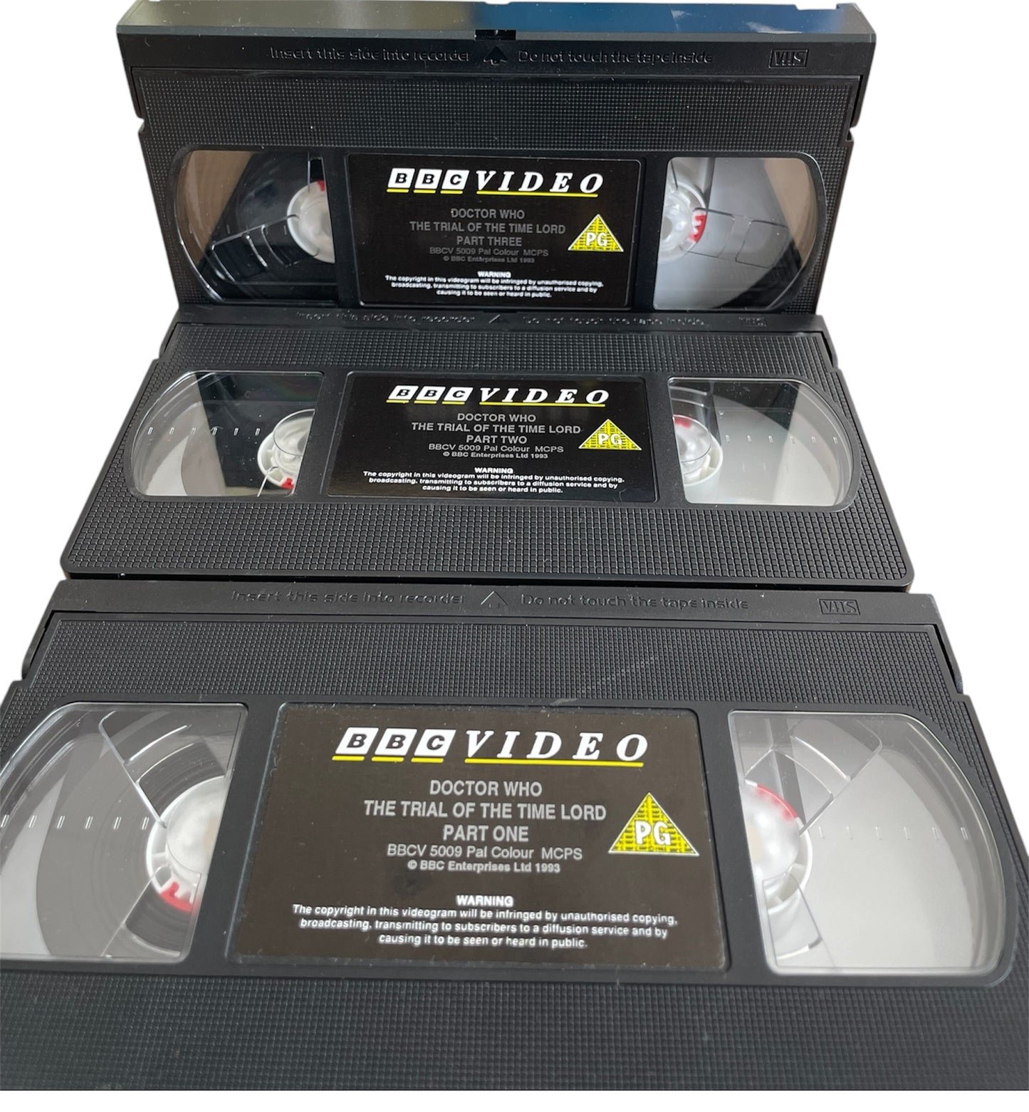 Vintage Dr Doctor Who The Trial Of A Time Lord Triple VHS Video Cassettes In A Limited Edition Collectable Tardis Tin - Shop Stock Room Find