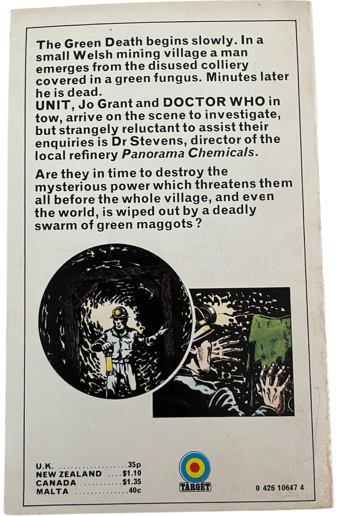 Vintage Target Books 1975 Dr Doctor Who And The Green Death Paperback Novelization by Malcolm Hulke First Edition - Fantastic Condition