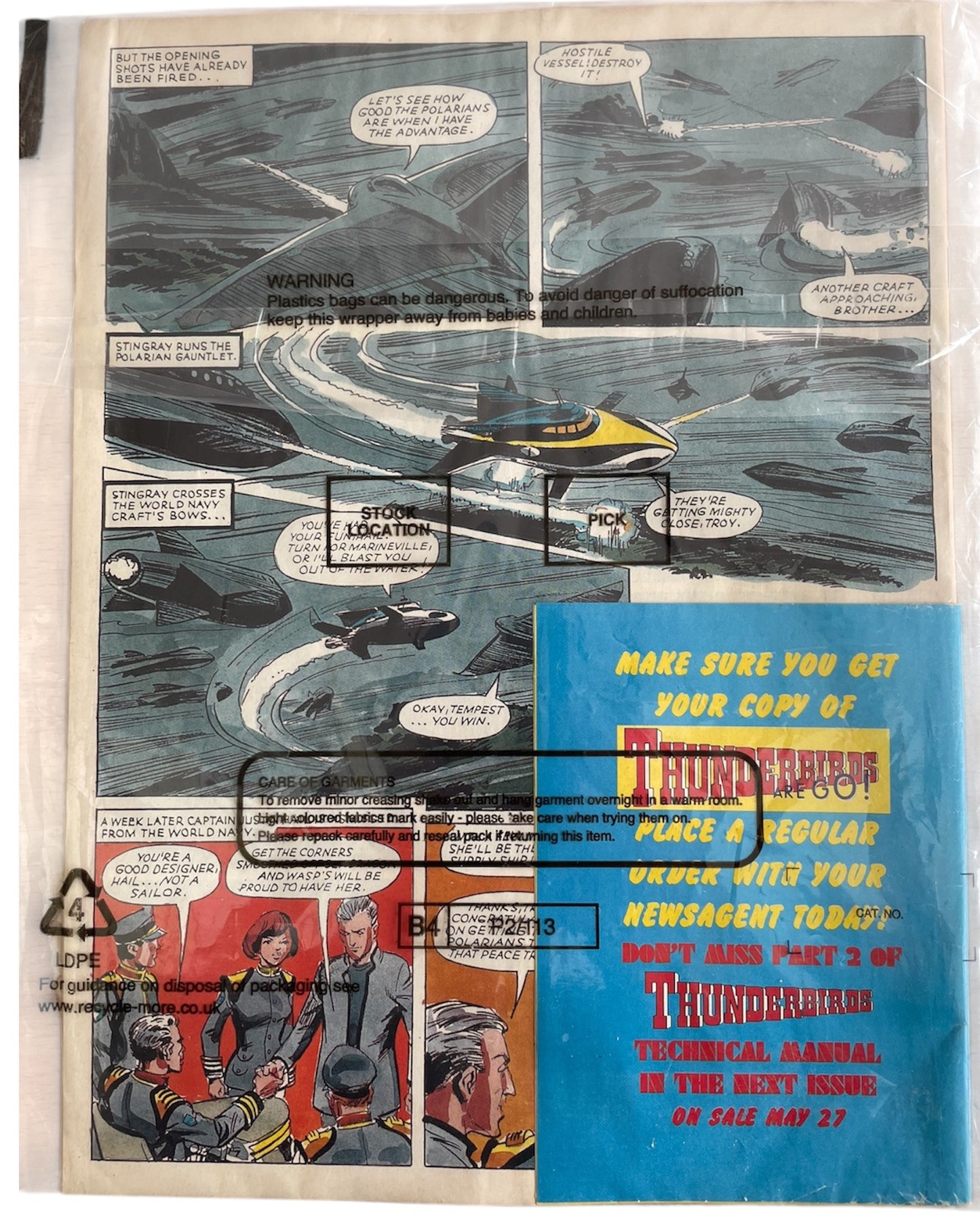Vintage Rare Thunderbirds Are Go - Super New Edition Comic Magazine Issue No.1 May 13th 1995 - With Free Gift - Brand New Factory Sealed.