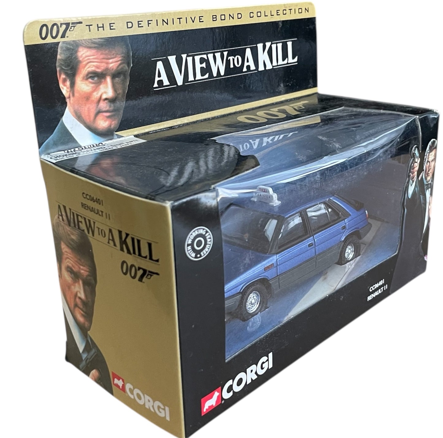 Vintage Corgi 2000 James Bond The Definitive Bond Collection Renault Taxi DieCast No. CC06401 as seen in the movie A View To A Kill - Brand New Shop Stock Room Find