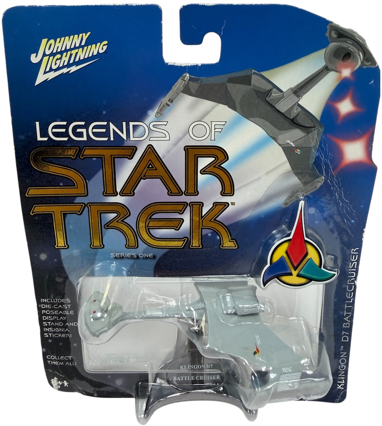 Vintage 2004 Johnny Lightning Die-Cast Star Trek The Original Series Klingon D7 Battlecruiser Space Star Ship New On Card