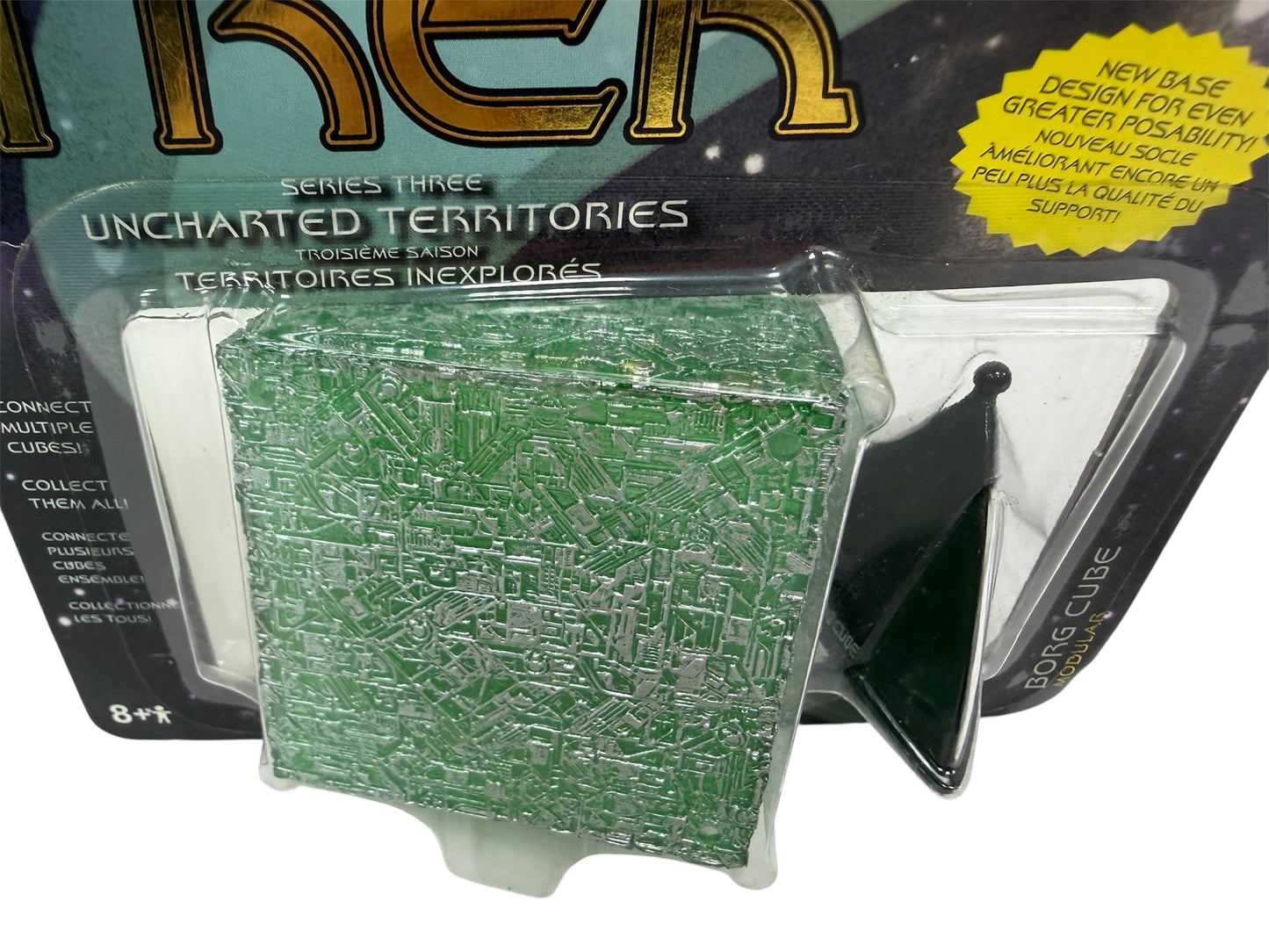 Vintage 2006 Johnny Lightning Legends Of Star Trek Series Three Uncharted Territories - Translucent Green Modular Borg Cube - Ultra Rare - Mint On Card