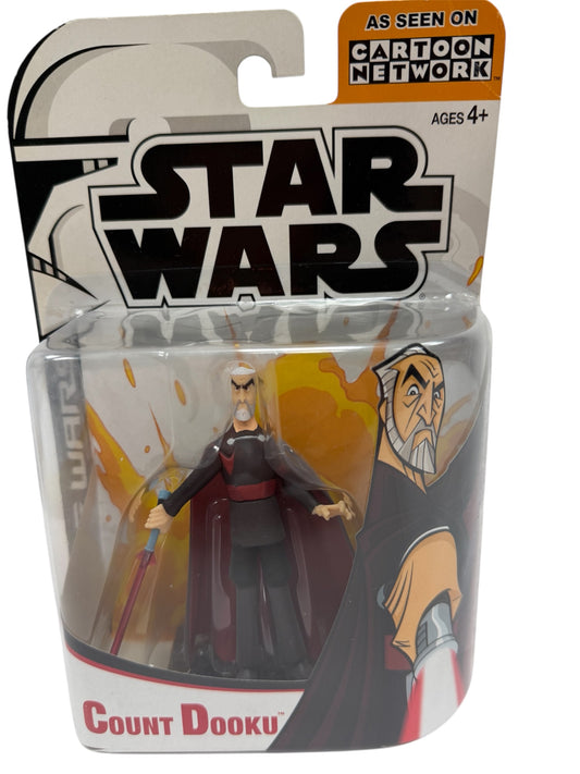 Vintage 2003 Star Wars The Clone Wars Animated Sith Lord Count Dooku Action Figure - Brand New Factory Sealed Shop Stock Room Find