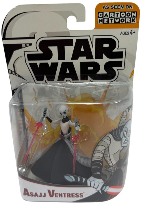 Vintage 2003 Star Wars The Clone Wars Animated Jedi Master Asajj Ventress Action Figure - Brand New Factory Sealed Shop Stock Room Find