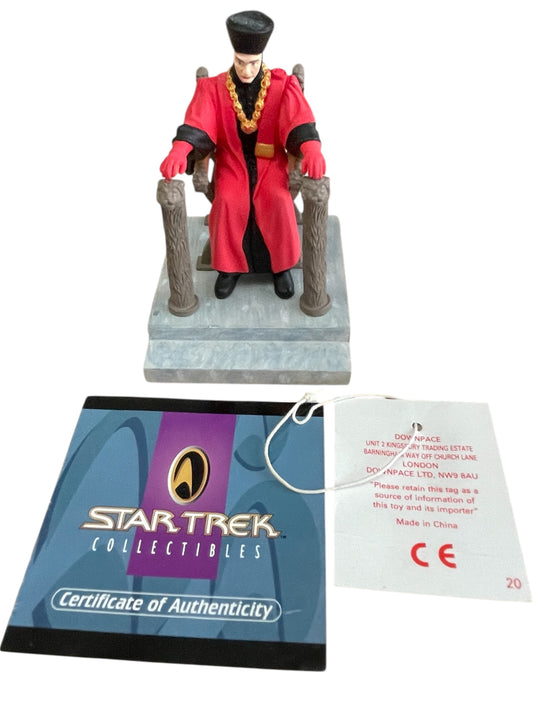 Vintage 1996 Star Trek The Next Generation Q Miniature Limited Edition Diorama Featuring Q In Judges Robe On Judges Chair - Unsold Former Shop Stock