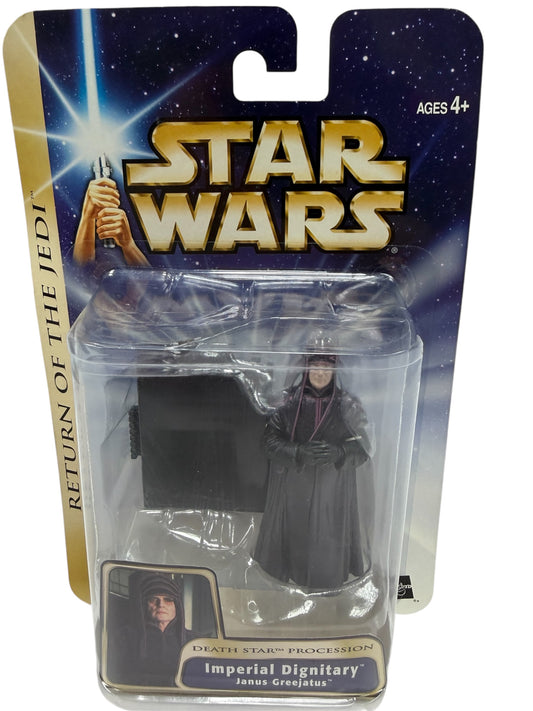 Vintage 2003 Star Wars Return Of The Jedi Death Star Procession Imperial Dignitary Janus Greejatus Action Figure - Factory Sealed Shop Stock Room Find