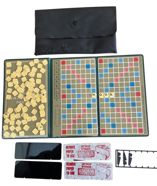 Vintage 1954 Spears Games Pocket Scrabble Travel Edition - Very Good Condition - In Plastic Wallet
