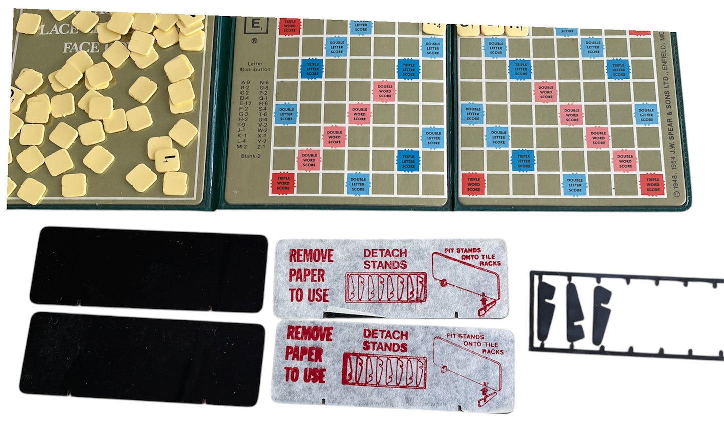 Vintage 1954 Spears Games Pocket Scrabble Travel Edition - Very Good Condition - In Plastic Wallet