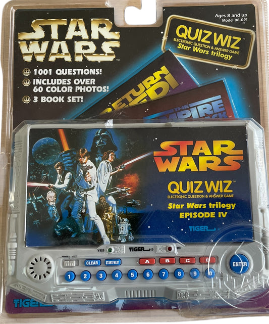 Vintage 1997 Tiger Electronics Star Wars The Original Trilogy Quiz Wiz - Electronic Question And Answer Game - Former Shop Counter Display Set