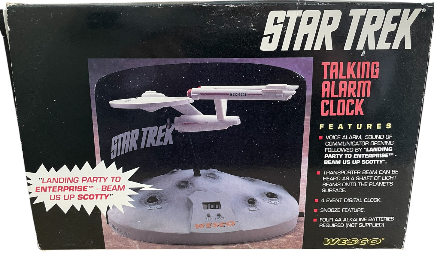 Vintage 1993 Star Trek The Original Series USS Enterprise NCC-1701 Talking Alarm Clock -&nbsp; Shop Stock Room Find