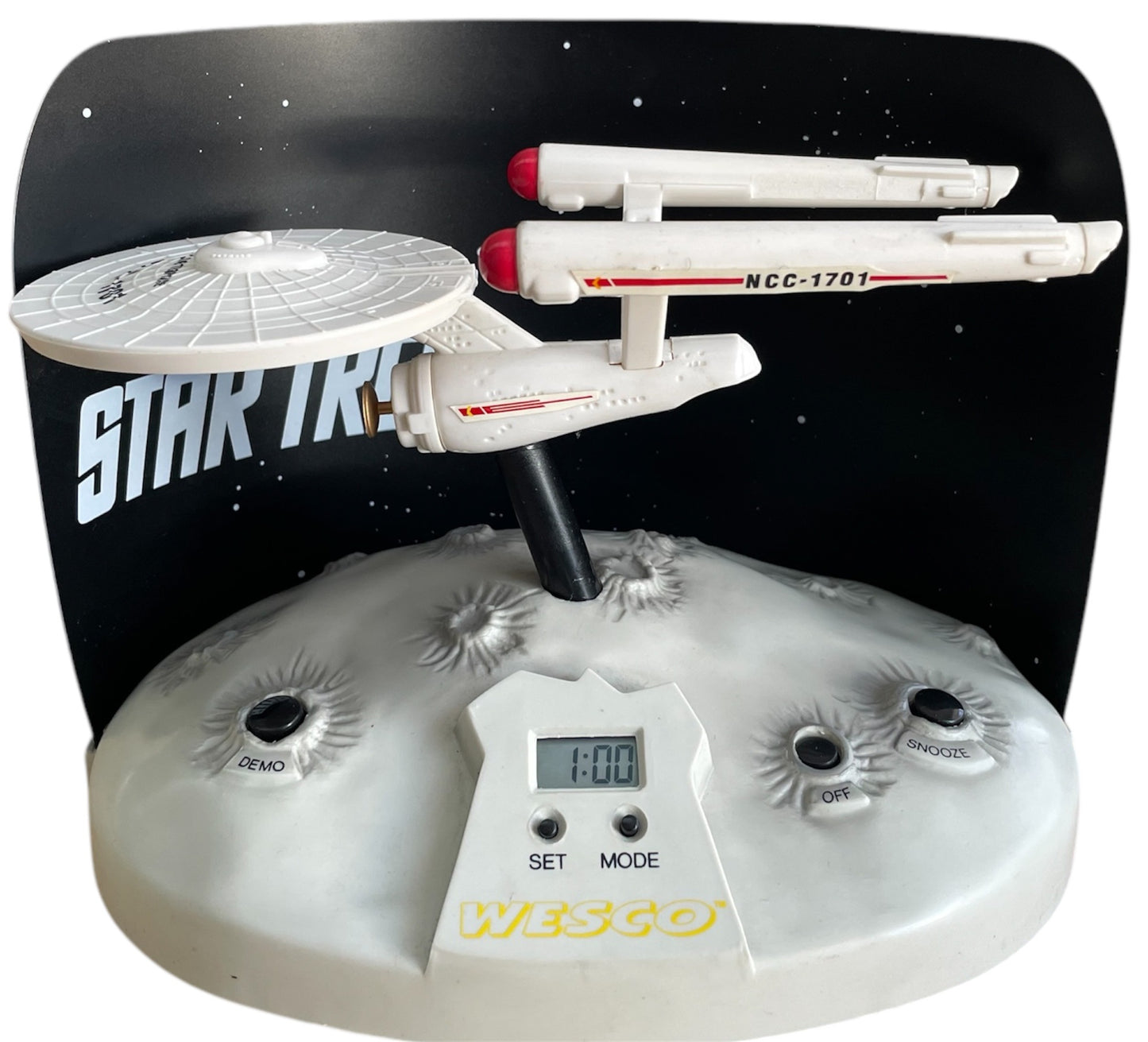 Vintage 1993 Star Trek The Original Series USS Enterprise NCC-1701 Talking Alarm Clock -&nbsp; Shop Stock Room Find