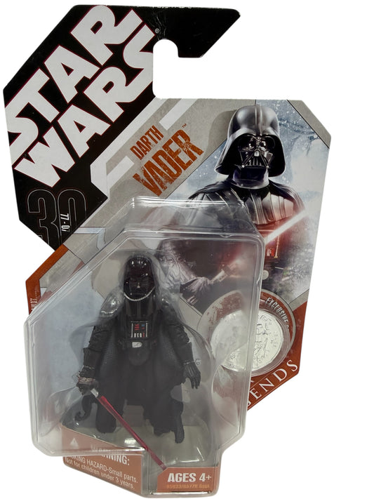 Vintage 2007 Star Wars 30th Anniversary Saga Legends Darth Vader Action Figure With Exclusive Collector Coin - Brand New Factory Sealed Shop Stock Room Find
