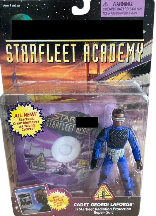 Vintage Playmates 1996 Star Trek Starfleet Academy Series Cadet Geordi LaForge Action Figure - Brand New Factory Sealed Shop Stock Room Find