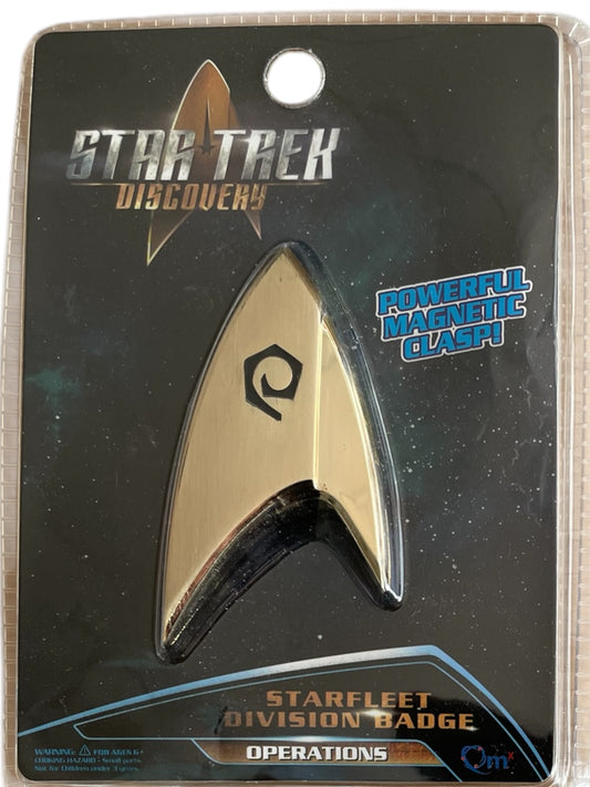 Quantum Mechanix Star Trek Discovery Starfleet Division Operations Badge Replica Brand New Factory Sealed