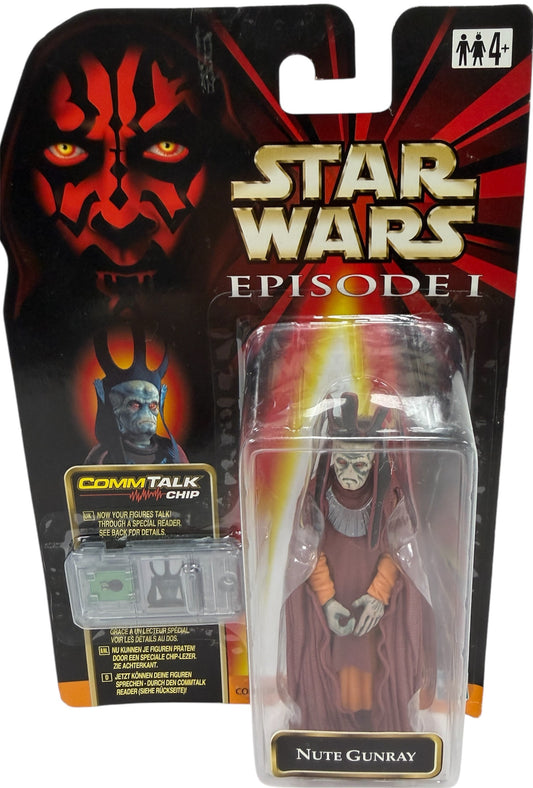 Vintage 1999 Star Wars Episode 1 The Phantom Menace Nute Gunray Action Figure With Comm Talk Chip - Factory Sealed Shop Stock Room Find