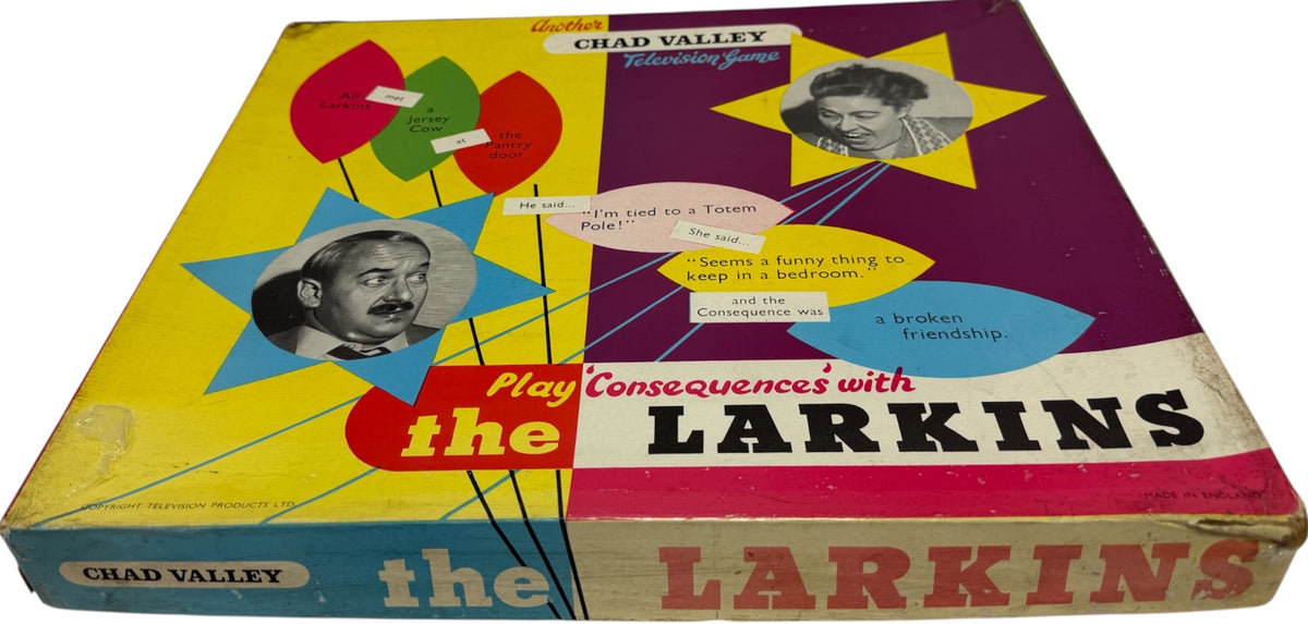 Vintage 1950s Chad Valley Television Game -Play Consequences With The Larkins - Unsold Shop Stock Room Find