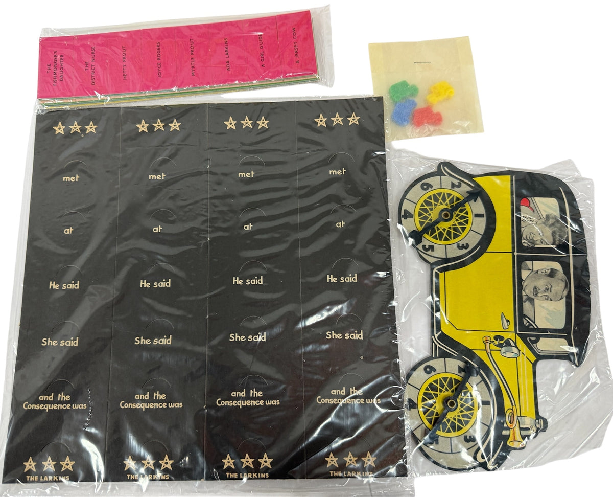 Vintage 1950s Chad Valley Television Game -Play Consequences With The Larkins - Unsold Shop Stock Room Find