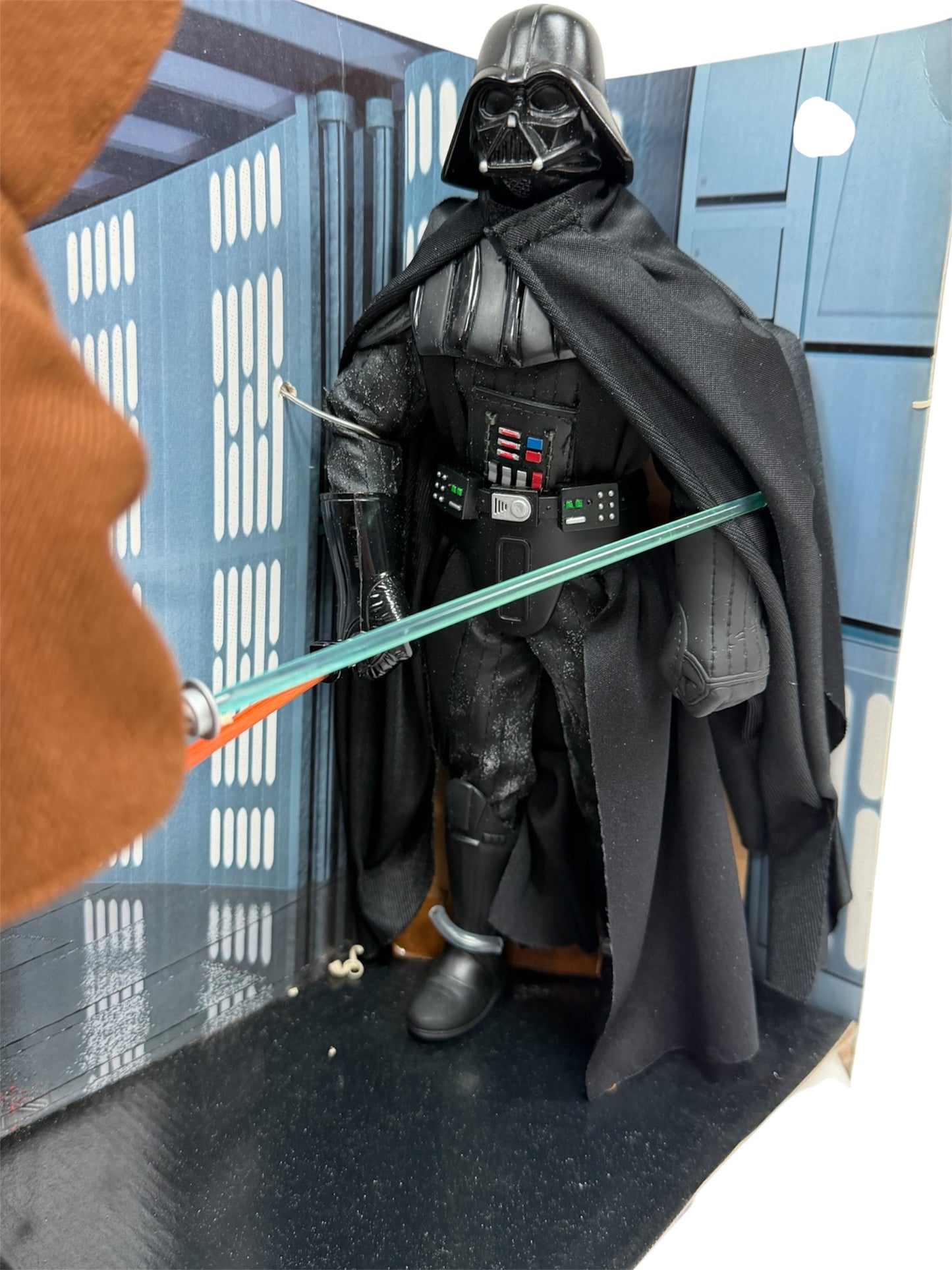 Vintage 1997 Star Wars Collector Series Electronic Power F/X Obi-Wan Kenobi Vs. Darth Vader 12 Inch Fully Poseable Action Figure Set With Authentically Styled Outfit and Accessories - Factory Sealed Shop Stock Room Find