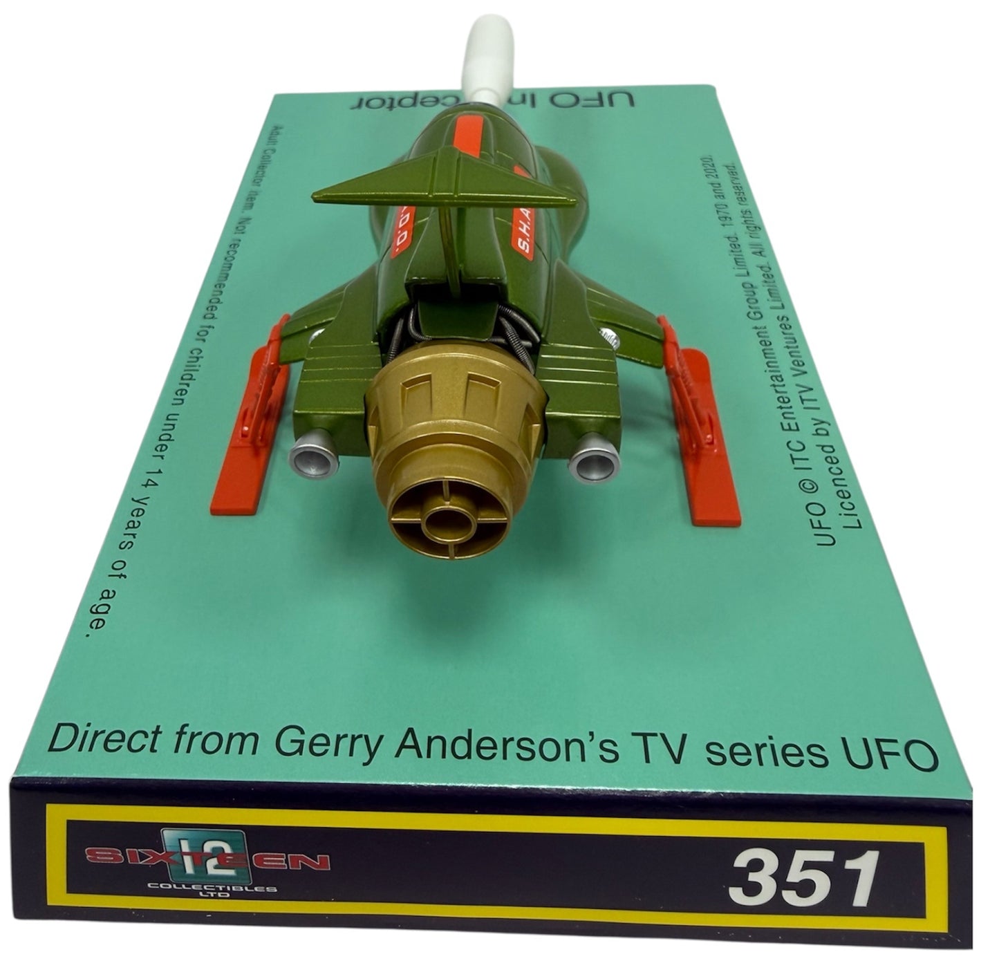 Sixteen 12 2020 Gerry Andersons UFO Retro - UFO Interceptor Diecast Model With Presentation Display Base With Plastic Lid - Brand New Shop Stock Room Find