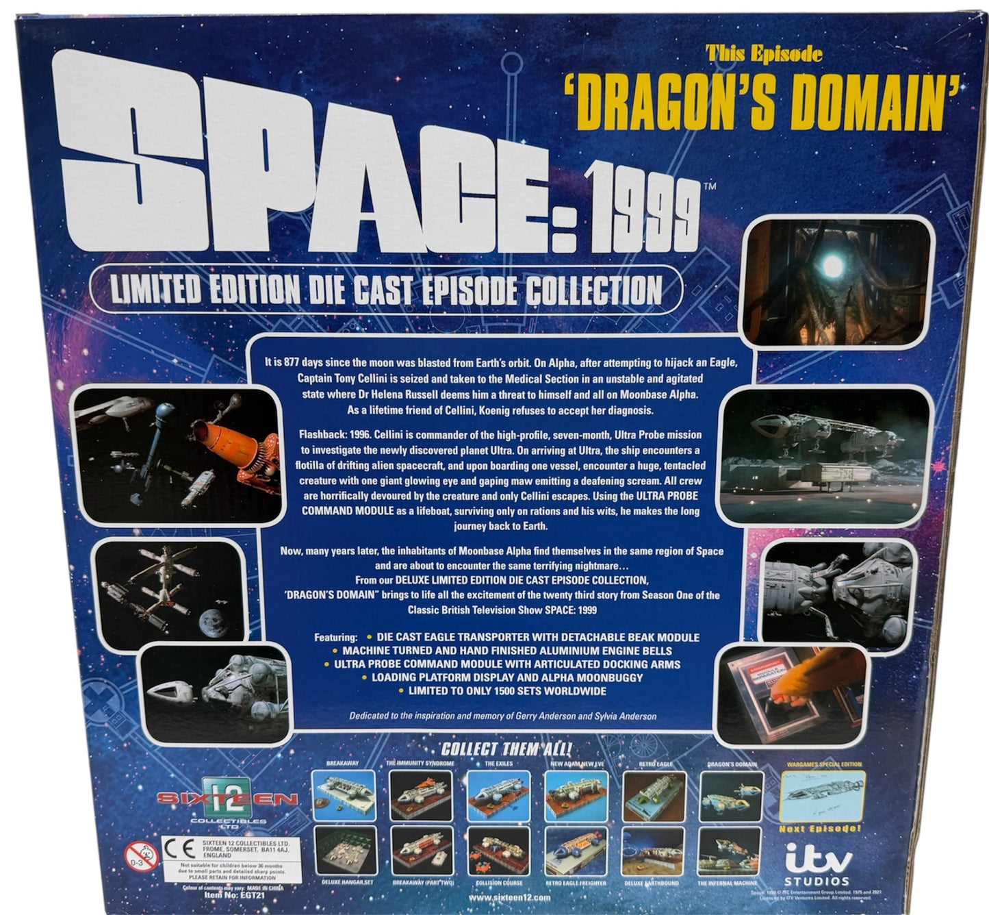 2021 Sixteen 12 Gerry Andersons Space 1999 - This Episode Dragon's Domian - Eagle Transporter Deluxe Set Limited Edition Highly Detailed Episode Collection Collectors Model - Brand New Factory Sealed