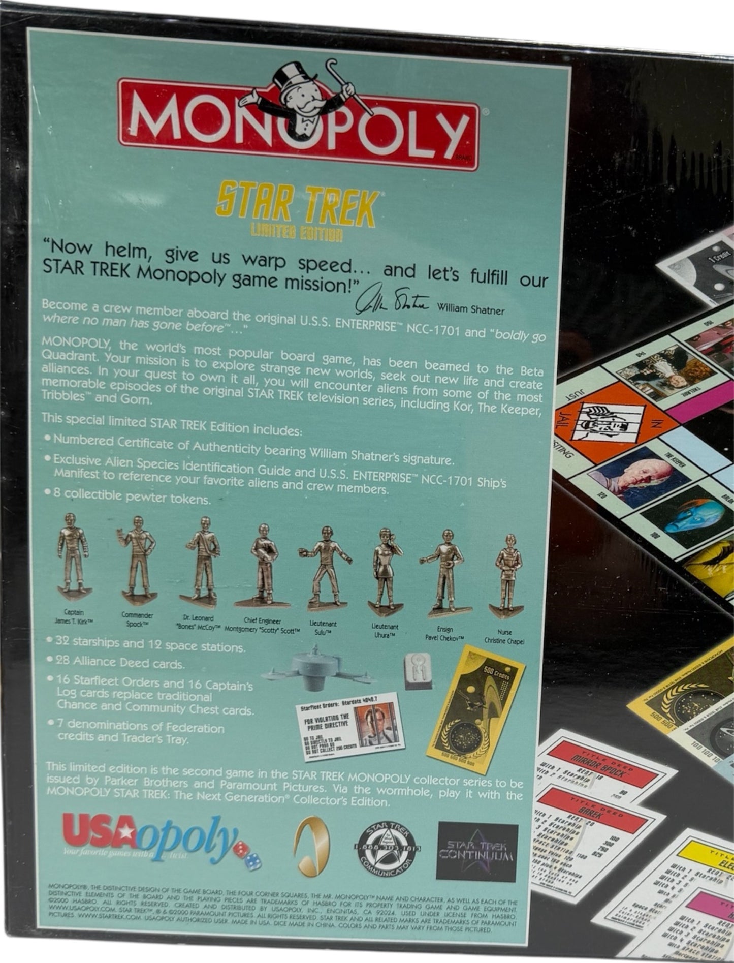 Vintage Star Trek 2000 Monopoly Limited Edition Property Trading Board Game - Brand New Factory Sealed Shop Stock Room Find