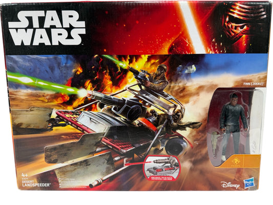 Star Wars The Force Awakens Desert Landspeeder Vehicle + Finn (Jakku) Figure Set - Brand New Factory Sealed Shop Stock Room Find