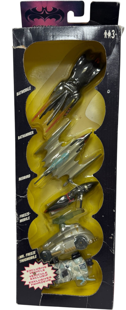 Vintage Kenner 1997 DC Comics Batman & Robin 5 Die-Cast Metal Replica Model Vehicles - Factory Sealed Shop Stock Room Find