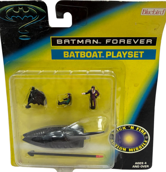 Vintage Bluebird Toys 1996 Batman Forever Batboat Mini Playset - Factory Sealed Shop Stock Room Find