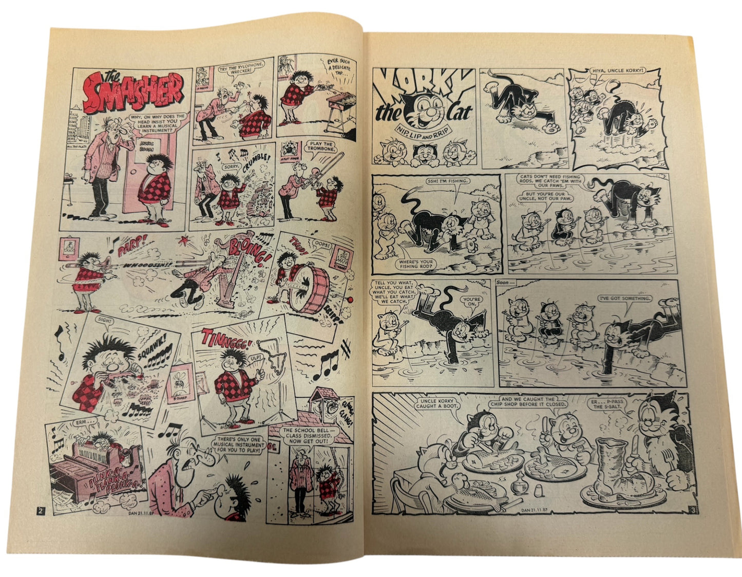 Vintage 1987 The Dandy Weekly Boys And Girls Comic Issue No. 2400 November 21st 1987 By D C Thompson & Co (7.0 Grade)