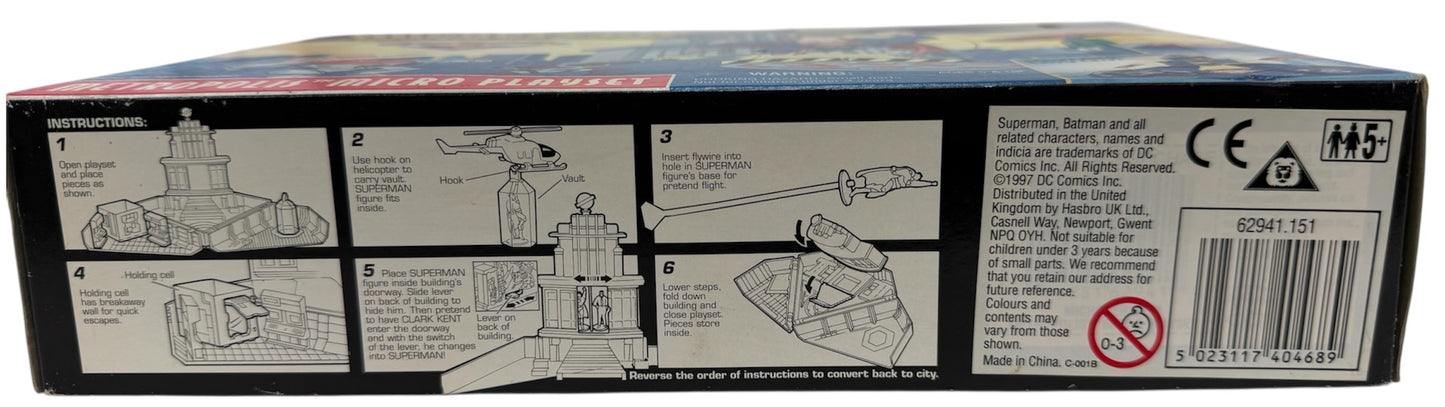 Vintage Kenner 1996 DC Comics Microverse - Superman Metropolis Micro Playset With Figures & Vehicle - Ex Shop Stock