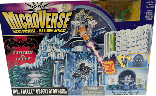 Vintage Kenner 1997 DC Comics Microverse - Batman & Robin Mr. Freeze Observatory Micro Playset With Figures & Vehicle - Ex Shop Stock