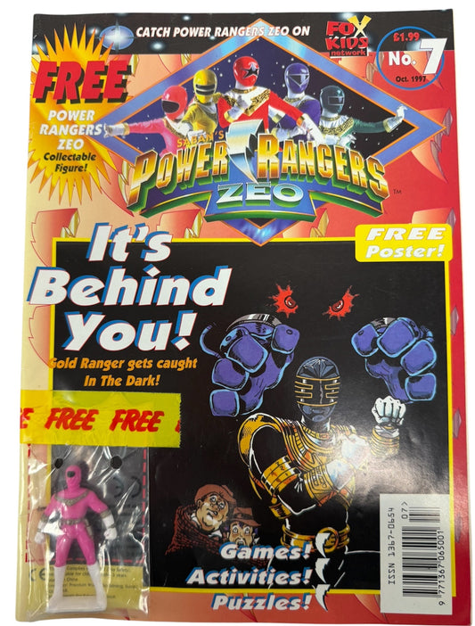 Vintage Keesing Comics 1997 Power Rangers Zeo Comic Issue No. 7 Oct 1997 With Free Figure &amp; Free Poster - Unsold Shop Stock (8.5 Grade)
