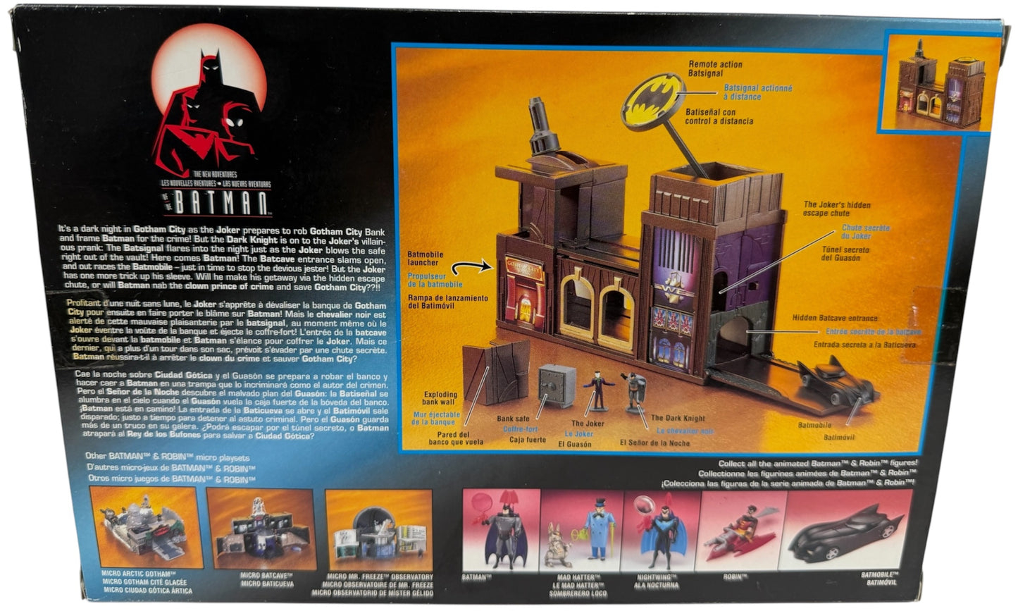 Vintage Kenner 1997 DC Comics Microverse - Batman Gotham Bank Crime Alley Micro Playset With Figures - Ex Shop Stock