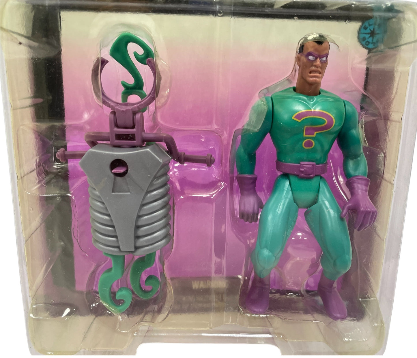 Vintage Kenner 1995 Legends Of Batman The Riddler Highly Detailed Action Figure With Real Firing Question Mark Launcher - Brand New Factory Sealed Shop Stock Room Find