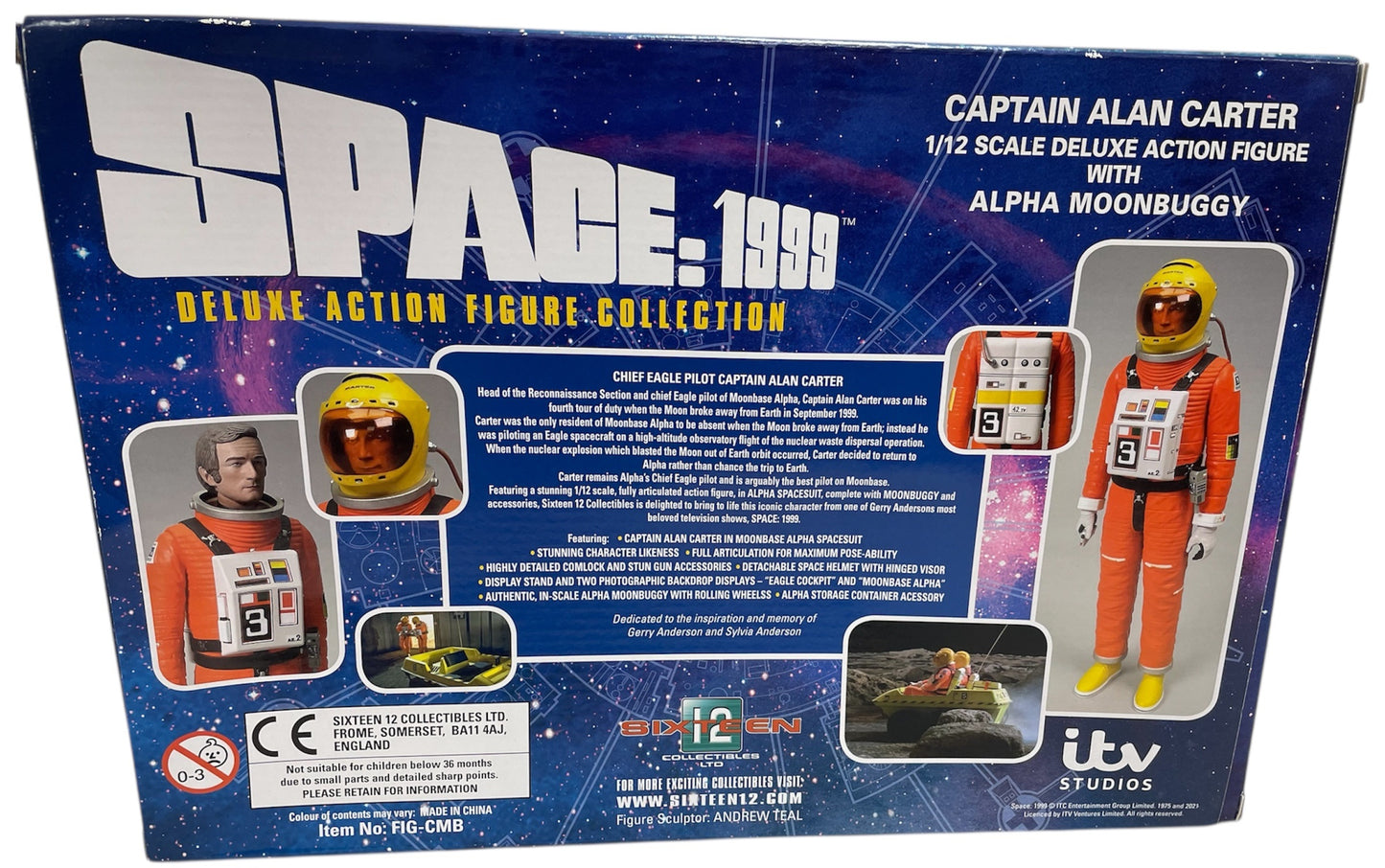 2021 Sixteen 12 Gerry Andersons Space 1999 - Limited Edition Captain Alan Carter With Moonbuggy Deluxe Figure Collection - Brand New Ex Shop Stock
