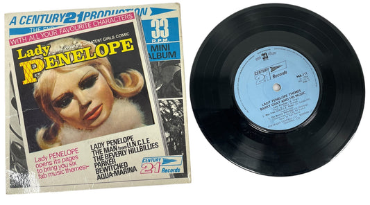 Vintage 1966 Gerry Andersons Thunderbirds A Century 21 Production Lady Penelope - 6 Track Music Themes 33RPM Mini Album - 21 Minutes Of Adventure Vinyl Record