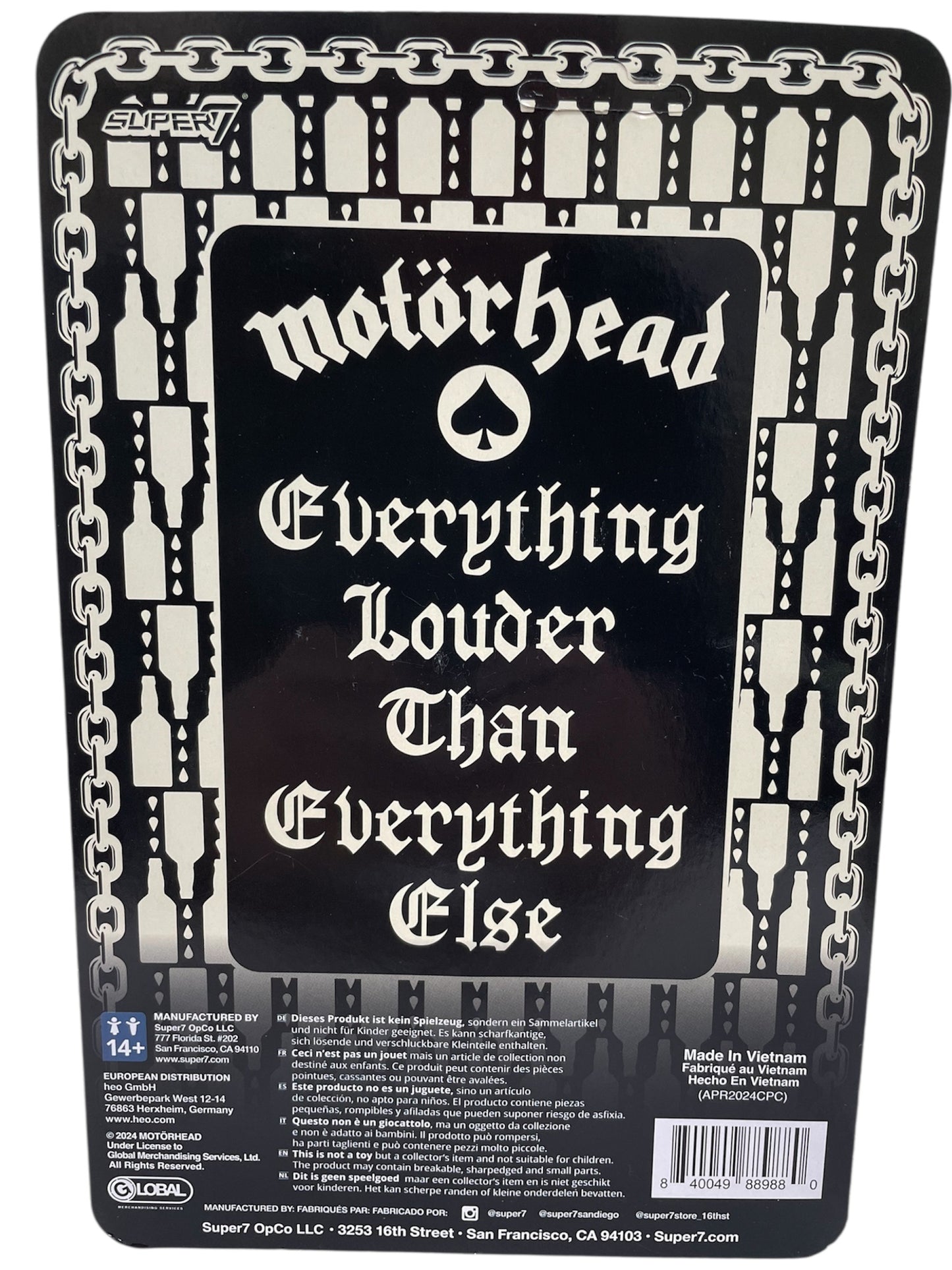 Super7 Funko 2023 Motorhead - Lenny The Ace Of Spades 3 3/4" ReAction Action Figure - Brand New Factory Sealed Ex Shop Stock.