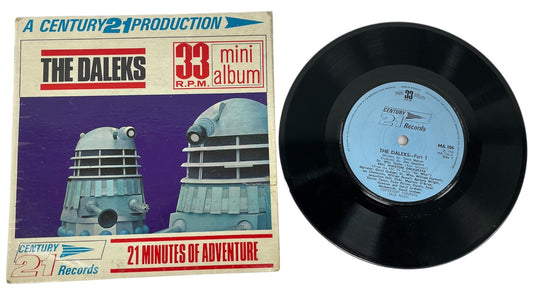 Vintage 1966 - A Century 21 Production - Doctor Dr Who The Daleks - 33RPM Mini Album - 21 Minutes Of Adventure Vinyl Record