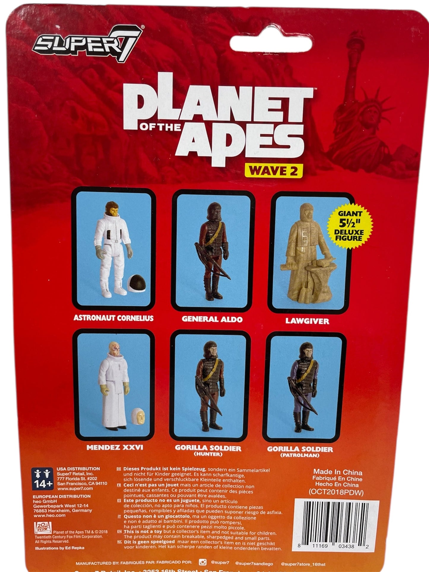 Super7 Funko 2018 Planet Of The Apes Gorilla Soldier Patrolman3 3/4" ReAction Action Figure - Brand New Factory Sealed Shop Stock Room Find