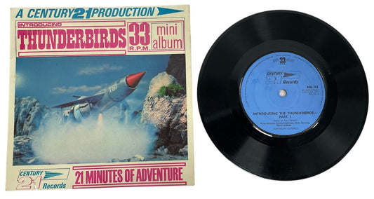 Vintage 1966 Gerry Andersons A Century 21 Production - Introducing Thunderbirds - 33RPM Mini Album - 21 Minutes Of Adventure Vinyl Record