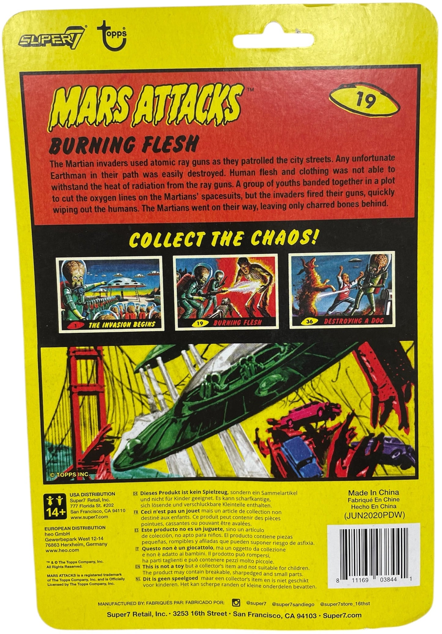 Super7 Funko 2018 Mars Attacks - 19) Burning Flesh 3 3/4" ReAction Action Figure - Brand New Factory Sealed Shop Stock Room Find
