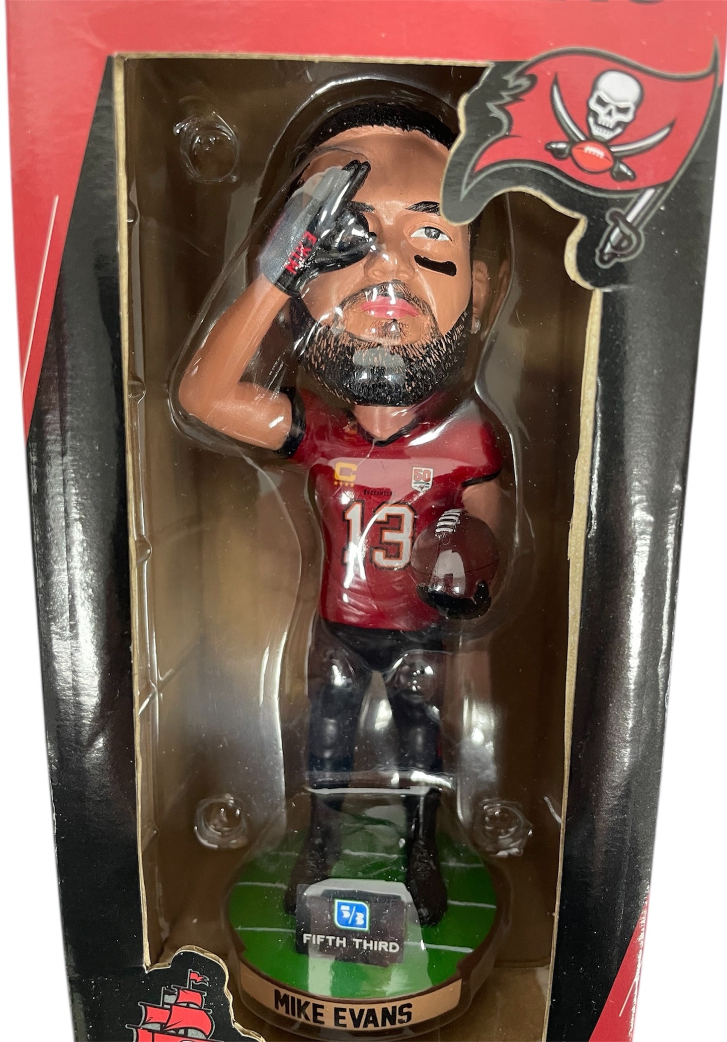 Mike Evans - Tampa Bay Buccaneers Fifth Third 5/3 Original NFL American Football Bobble Head Figure - Mint In Sealed Box
