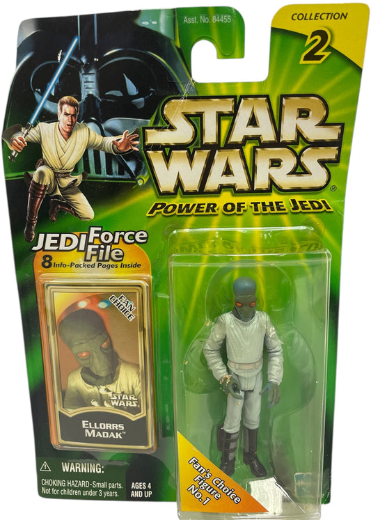 Vintage 2000 Star Wars The Power Of The Jedi Ellorrs Madok Fans Choice No.1 Action Figure - Brand New Factory Sealed Shop Stock Room Find