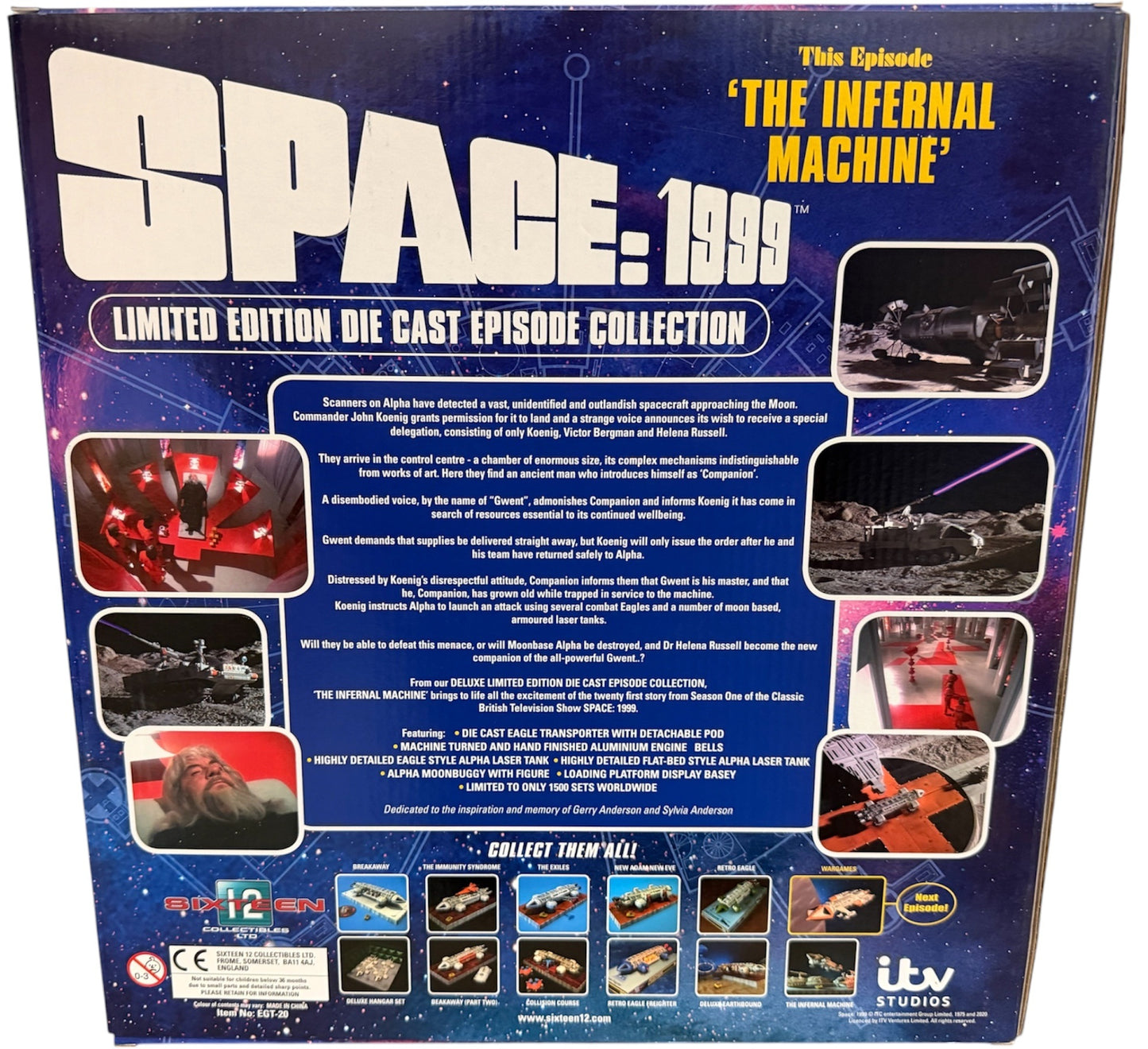2020 Sixteen 12 Gerry Andersons Space 1999 - This Episode The Infernal Machine - Eagle Transporter Deluxe Set Limited Edition Highly Detailed Episode Collection Collectors Model - Brand New Factory Sealed