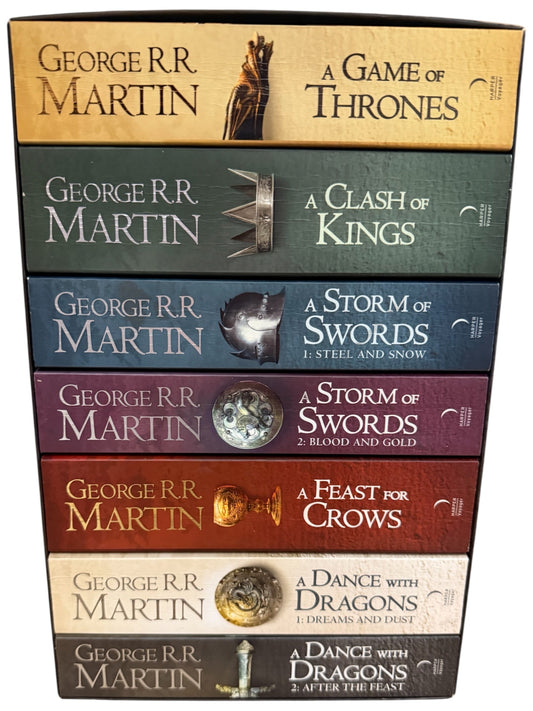 Vintage 2012 Game Of Thrones - George R.R Martin A Song Of Ice & Fire Book Box Set With Free Map - Ex Shop Stock