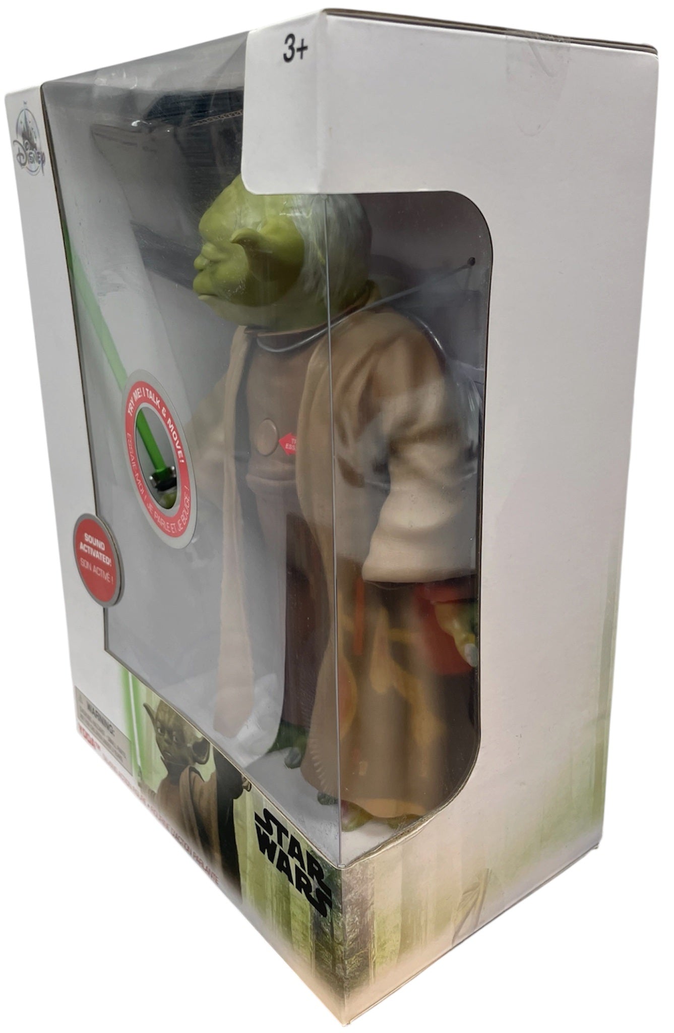 Disney Star Wars 2018 Electronic Yoda Talking Sound Activated Action Figure and Lightsaber - Factory Sealed