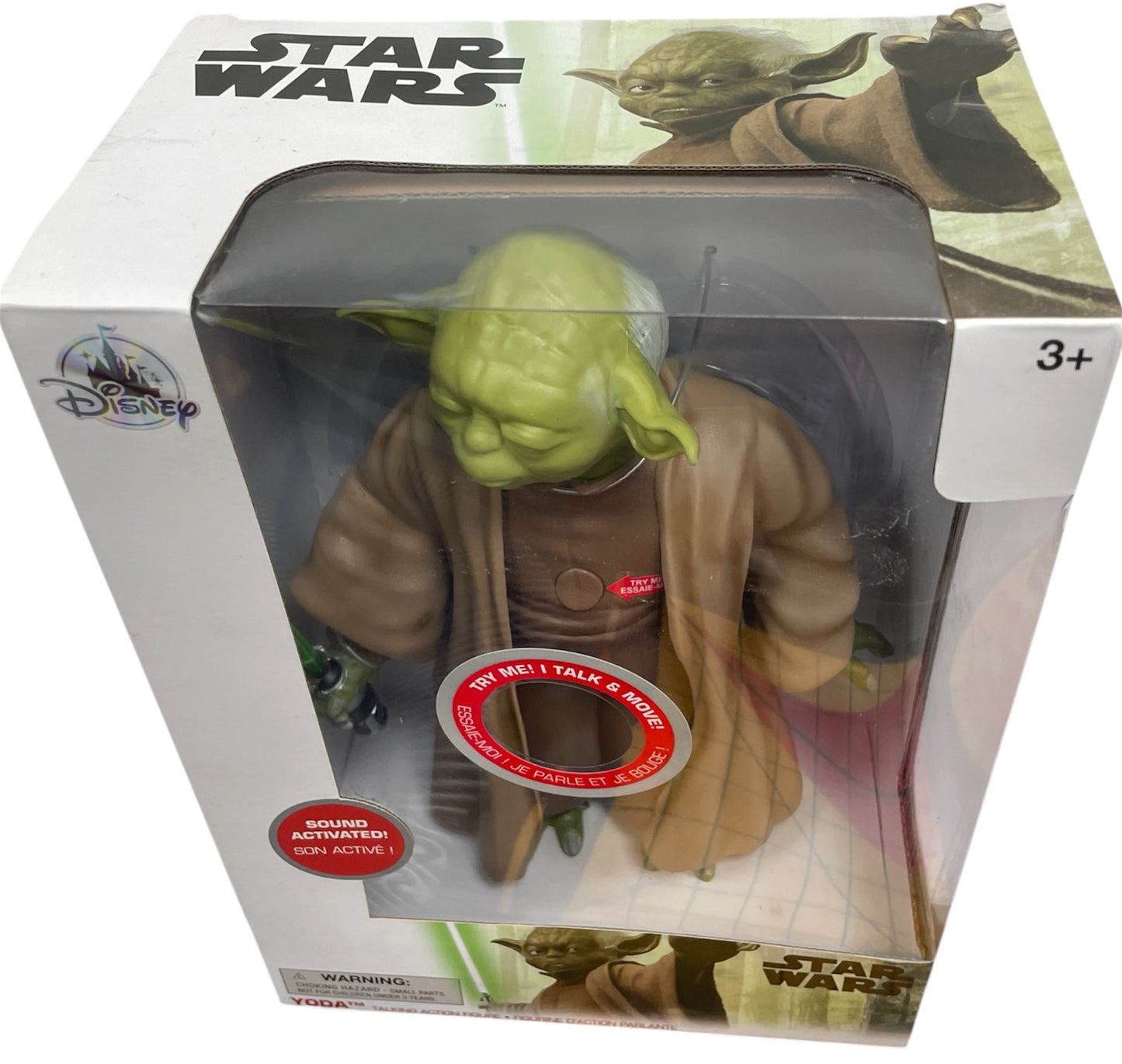 Disney Star Wars 2018 Electronic Yoda Talking Sound Activated Action Figure and Lightsaber - Factory Sealed