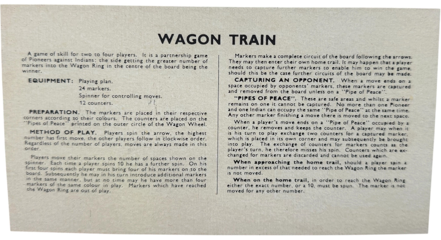 Vintage Bell Toys 1958 Wagon Train The&nbsp; Board Game - Based On The Popular TV Series -Very Good Condition In The Original Box
