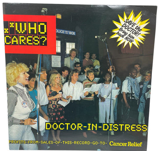 Vintage 1985 Dr Who Cares Save The Doctor A.Side Doctor In Distress, B.Side Doctor In Distress Instrumental, Record Shack Label 12" Vinyl Record - Shop Stock Room Find